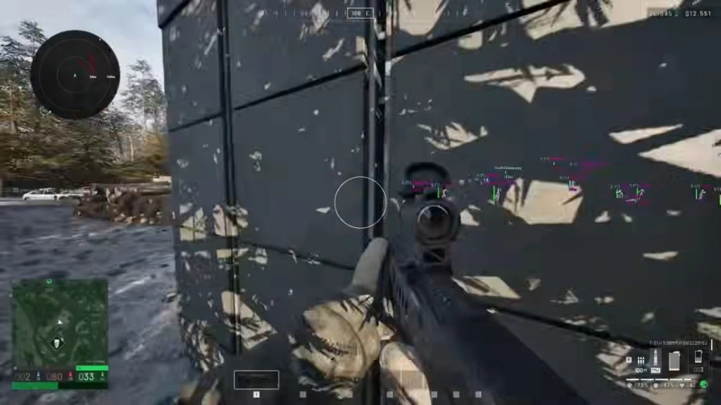 Wardogs player ESP with box and skeleton overlays